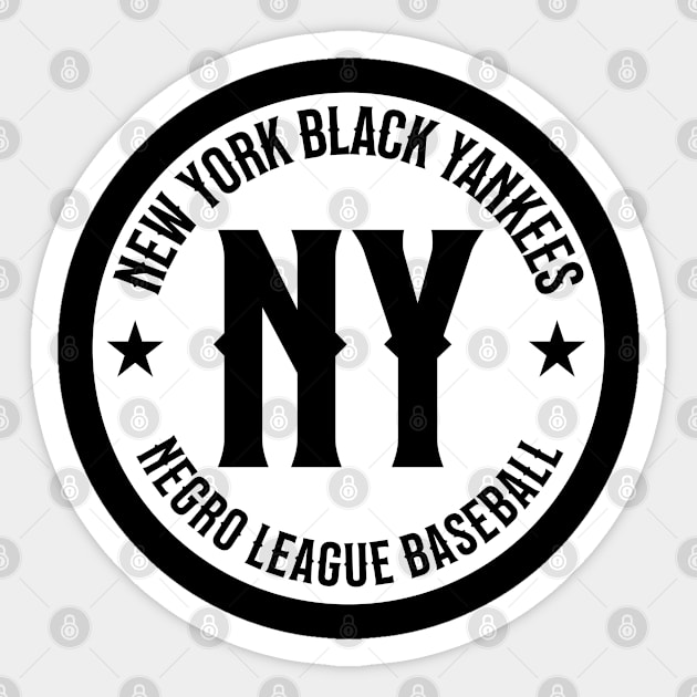 New York Black Yankees - Negro League Baseball - Tribute Blk/Wht Sticker by UrbanLifeApparel